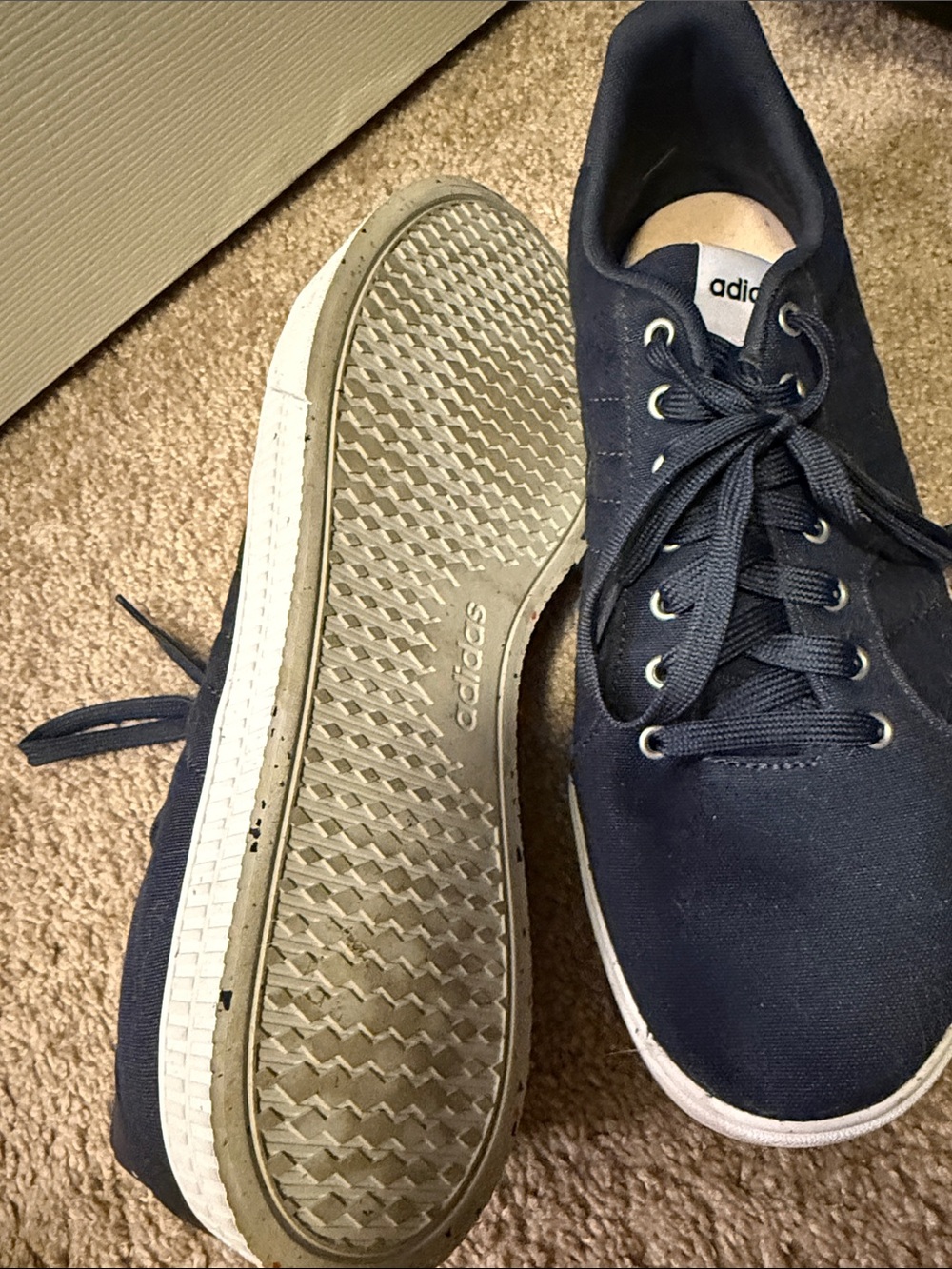 adidas Navy Canvas Low-Top Lace-Up Sneakers - Picture 5 of 7